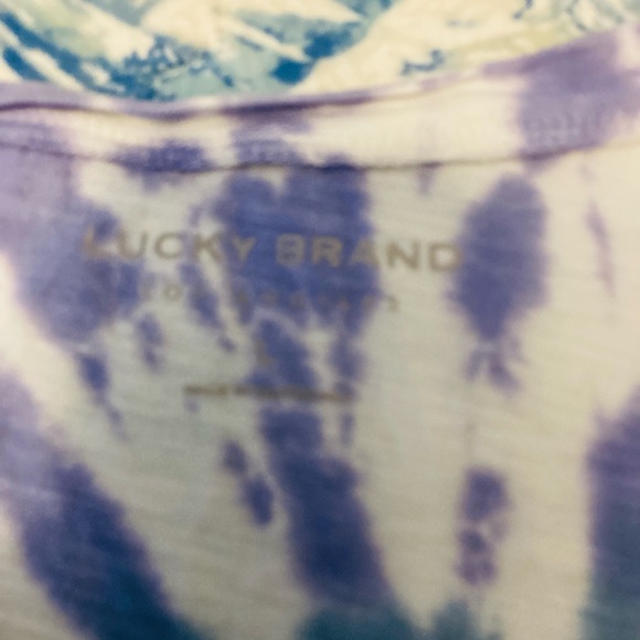 Purple and White Tie-Dye T-Shirt lucky brand tee size large - Picture 6 of 8